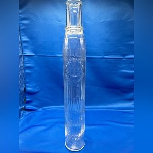 Vintage 18 inch Tiolene Motor Oil Clear Glass Bottle One Quart Rare (1)